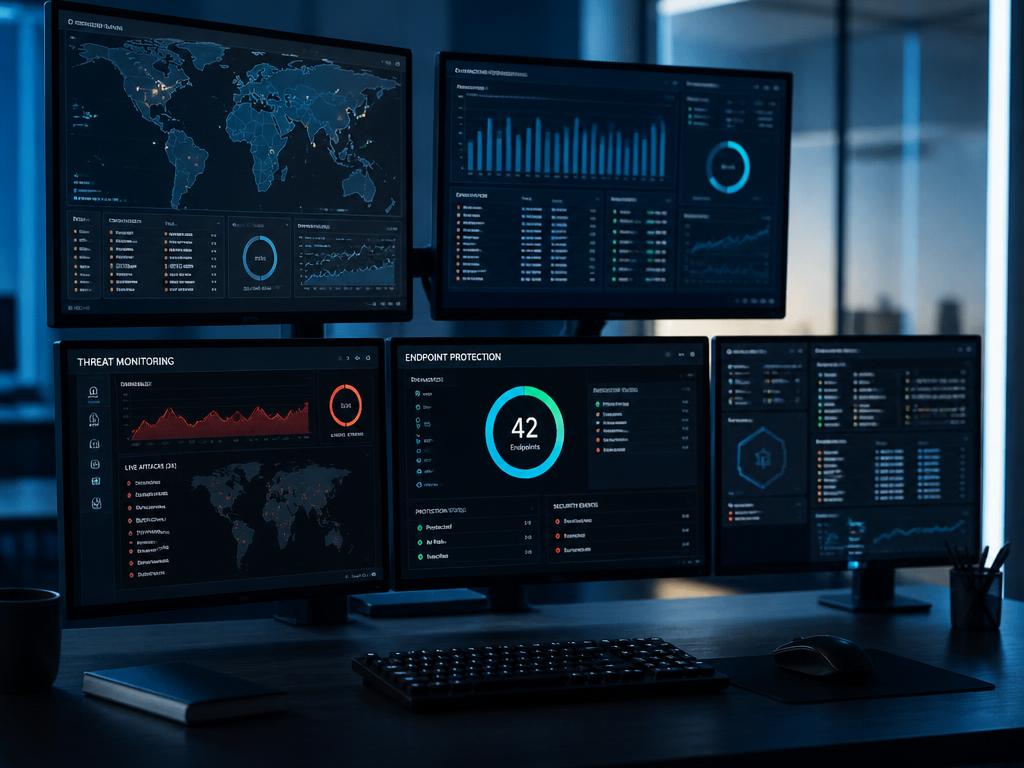 Security monitoring dashboards used to protect client endpoints and identities