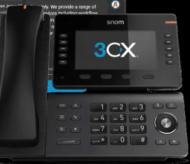 Official 3CX imagery: a supported IP desk phone provisioned to 3CX.